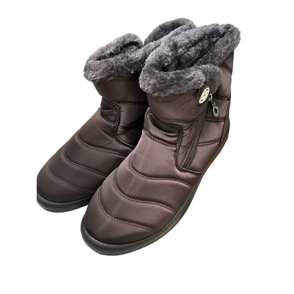 Hsyooes Women's Warm Fur Lined Snow Boots - Waterproof Booties - Black, Size 9.5 - Picture 9 of 11